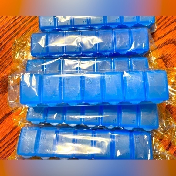 Pill Boxes Set of 6 Blue New Sealed - Picture 2 of 5